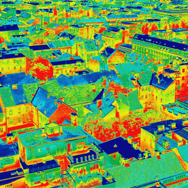 Thermal image picture of a city